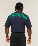 Power T-Shirt oversized fit Heavy Blue/Track Green - Unmatched Kicks-GYMSHARK