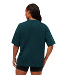 Power Washed Oversized T-Shirt oversized fit Deep Petrol Blue/Acid Wash Small Ball - Unmatched Kicks - GYMSHARK