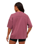 Power Washed Oversized T-Shirt oversized fit Reset Pink/Acid Wash Small Ball - Unmatched Kicks - GYMSHARK