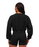 Power Washed Sweat Top oversized fit Black/Acid Wash Small Ball - Unmatched Kicks - GYMSHARK