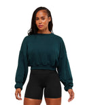 Power Washed Sweat Top oversized fit Deep Petrol Blue/Acid Wash Small Ball - Unmatched Kicks - GYMSHARK