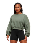 Power Washed Sweat Top oversized fit Unit Green/Acid Wash Small Ball - Unmatched Kicks - GYMSHARK