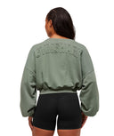 Power Washed Sweat Top oversized fit Unit Green/Acid Wash Small Ball - Unmatched Kicks - GYMSHARK