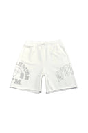 Powerhouse of the Wolves Grunge Brock Sweat Shorts in Cream - Unmatched Kicks - darc sport