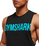 Prime Drop Arm Tank slim fit Black/Brand Blue - Unmatched Kicks - GYMSHARK