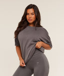 Pump Cover Structured Fleece Top - GS Cool Brown/WASH - Unmatched Kicks - GYMSHARK
