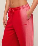 Pump Washed Straight Leg Joggers oversized fit Carmine Red/Soft White - Unmatched Kicks - GYMSHARK