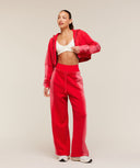 Pump Washed Zip Through Hoodie oversized fit Carmine Red/Soft White - Unmatched Kicks - GYMSHARK