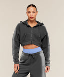 Pump Washed Zip Through Hoodie oversized fit Onyx Grey/Stratus Grey - Unmatched Kicks - GYMSHARK