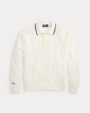 Relaxed Fit Cable Polo - Collar Sweater Trophy Cream - Unmatched Kicks - ralph lauren