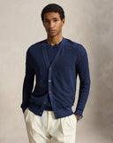 Relaxed Fit Linen Cardigan Newport Navy - Unmatched Kicks - ralph lauren