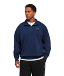 Rest Day Sweats 1/4 Zip oversized fit Navy - Unmatched Kicks - GYMSHARK