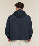 Retro Collegiate Graphic Hoodie oversized fit Heavy Blue - Unmatched Kicks - GYMSHARK
