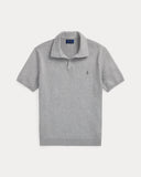 Rib - Knit Cotton Johnny - Collar Sweater Andover Heather - Unmatched Kicks - ralph lauren