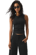 Ribbed En Pointe Tank Black - Unmatched Kicks - ALO