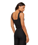 Ribbed Midi Tank With Shelf body fit Black - Unmatched Kicks - GYMSHARK