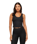 Ribbed Midi Tank With Shelf body fit Black - Unmatched Kicks - GYMSHARK
