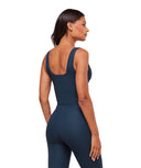 Ribbed Midi Tank With Shelf body fit Navy - Unmatched Kicks - GYMSHARK