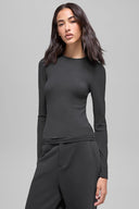 Ribbed Modal Long Sleeve Anthracite - Unmatched Kicks - ALO