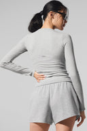 Ribbed Modal Long Sleeve Athletic Heather Grey - Unmatched Kicks - ALO