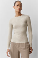 Ribbed Modal Long Sleeve Oatmeal Heather - Unmatched Kicks - ALO