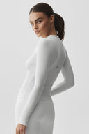 Ribbed Modal Long Sleeve White - Unmatched Kicks - ALO