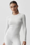 Ribbed Modal Long Sleeve White - Unmatched Kicks - ALO