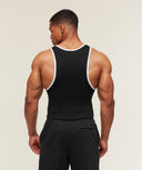 Ribbed Tank 1PK muscle fit Black/White - Unmatched Kicks-GYMSHARK