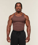 Ribbed Tank 1PK muscle fit Espresso Brown - Unmatched Kicks-GYMSHARK