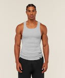 Ribbed Tank 1PK muscle fit Light Grey Core Marl - Unmatched Kicks-GYMSHARK