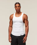 Ribbed Tank 1PK muscle fit White - Unmatched Kicks-GYMSHARK