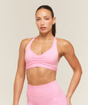 Ruched Sports Bra 2.0 medium support Poise Pink - Unmatched Kicks-GYMSHARK