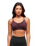 Ruched Sports Bra medium support Cherry Purple - Unmatched Kicks - GYMSHARK