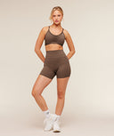 Ruched Sports Bra Soft Brown - Unmatched Kicks - GYMSHARK