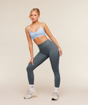 Ruched Strappy Sports Bra Chilled Blue - Unmatched Kicks - GYMSHARK