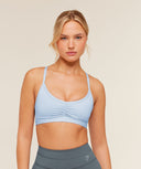 Ruched Strappy Sports Bra Chilled Blue - Unmatched Kicks - GYMSHARK