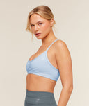 Ruched Strappy Sports Bra Chilled Blue - Unmatched Kicks - GYMSHARK