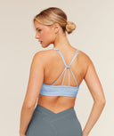 Ruched Strappy Sports Bra Chilled Blue - Unmatched Kicks - GYMSHARK