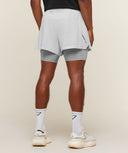 Running 4" 2in1 Shorts regular fit Light Grey/Smokey Grey - Unmatched Kicks-GYMSHARK
