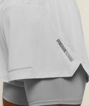 Running 4" 2in1 Shorts regular fit Light Grey/Smokey Grey - Unmatched Kicks-GYMSHARK
