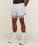 Running 4" 2in1 Shorts regular fit Light Grey/Smokey Grey - Unmatched Kicks-GYMSHARK