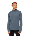 Running Elite 1/4 Zip slim fit Titanium Blue - Unmatched Kicks - GYMSHARK