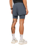 Running Elite 2 in 1 5" Shorts Titanium Blue - Unmatched Kicks - GYMSHARK