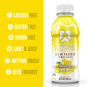 RYSE Clear Protein Drink 100 Calories, 22g Whey Isolate Protein Shake, Sugar - Free, 0g Fat & Lactose - Free - Refreshing Ready - to - Drink Beverage - 16.9 fl oz Bottles (12 - Pack) - Unmatched Kicks - RYSE