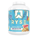 RYSE Loaded Protein Powder - 25g Whey Protein Isolate & Concentrate with Prebiotic Fiber & MCTs - Low Carb, Low Sugar, Digestive - Friendly - 54 Servings / 4 lb Tub - Unmatched Kicks - RYSE