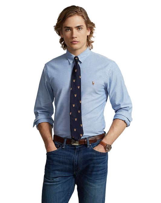 Slim Fit Stretch Oxford Shirt Blue