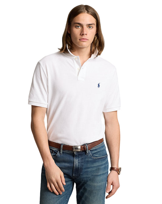 The Iconic Mesh Polo Shirt - All Fits White/Navy