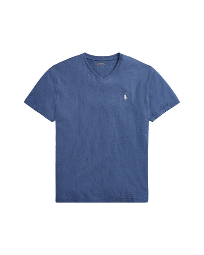 Classic Fit Jersey V-Neck T-Shirt Derby Blue Heather