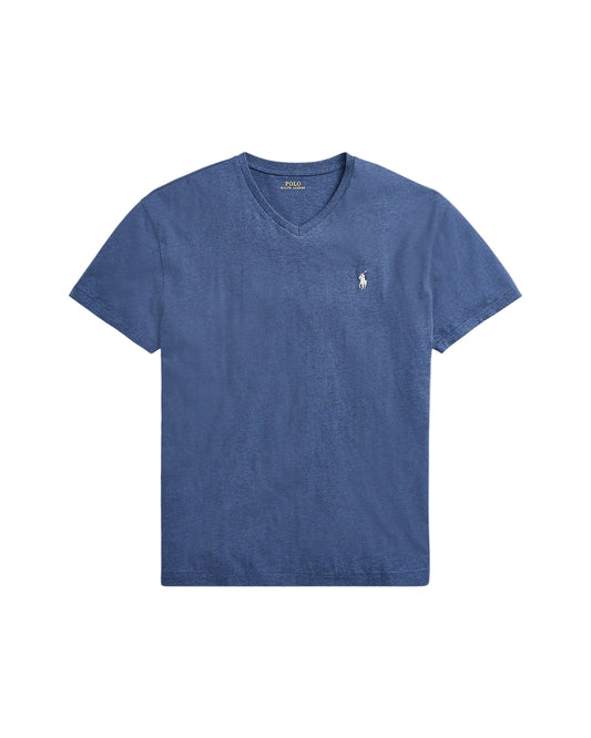 Classic Fit Jersey V-Neck T-Shirt Derby Blue Heather