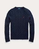Cable-Knit Cotton Sweater Hunter Navy